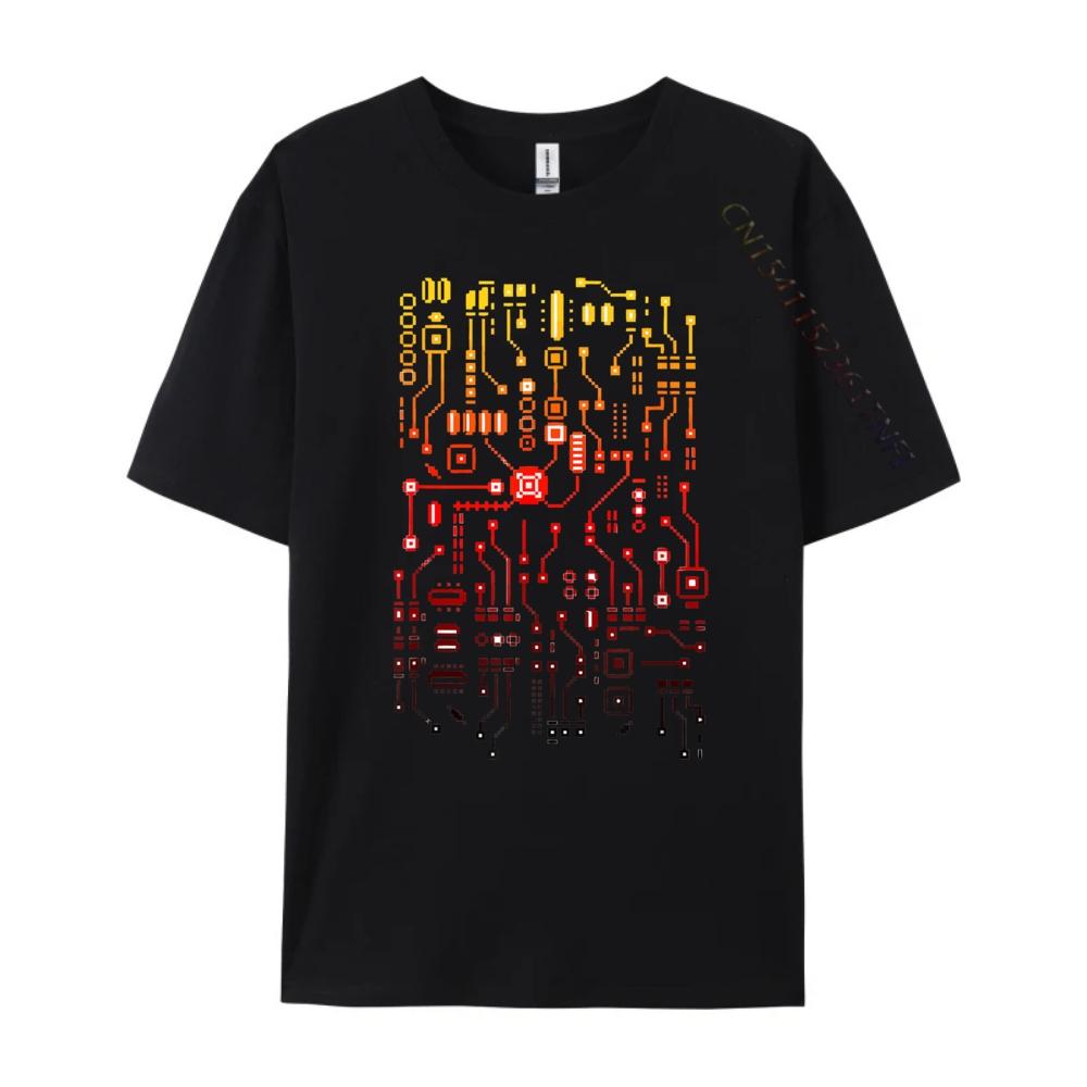 Engineer Computer Circuit Board Engineering Cpu Binary Streetwear Men Short Sleeve Tee Slogan T-shirt