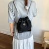 Woolen chain backpack women's leisure niche design student schoolbag bucket bag high value travel backpack