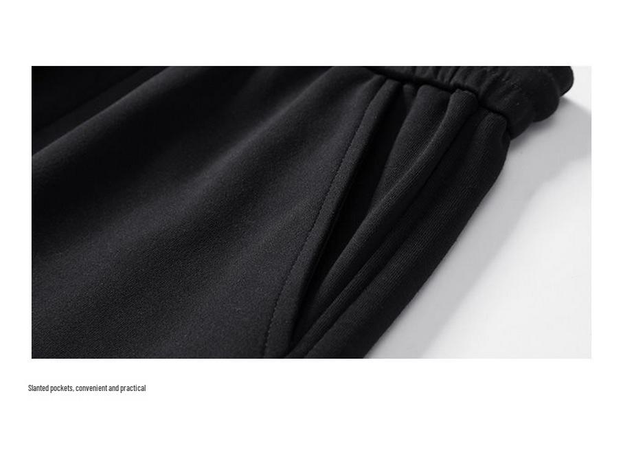 Men's Hong Kong Style Loose Knit Sweatpants: Casual Straight Leg Drawstring, Floor Length, Wide Leg, for Spring and Autumn