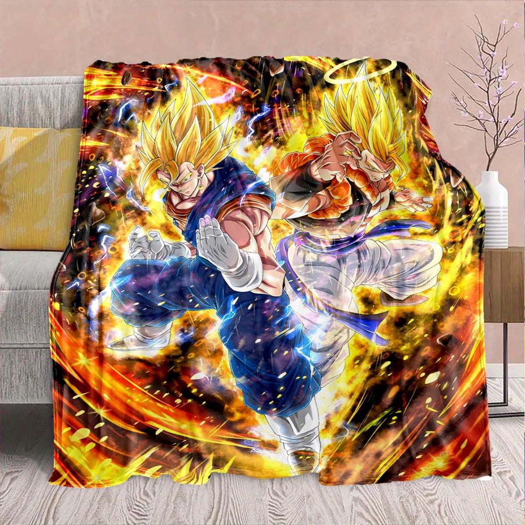 Dragon Ball Anime Flannel Blanket - Soft Warm Perfect for Sofa, Bedding Camping Travel Office Home Decor