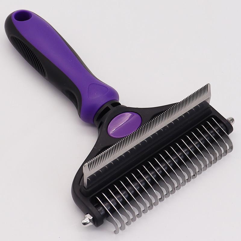 Dual-Headed Dog De-Shedding & Detangling Comb Tool