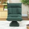 Floor Chair With 5 Position Adjustable Backrest Swivel Modern Upholstered Chair Green