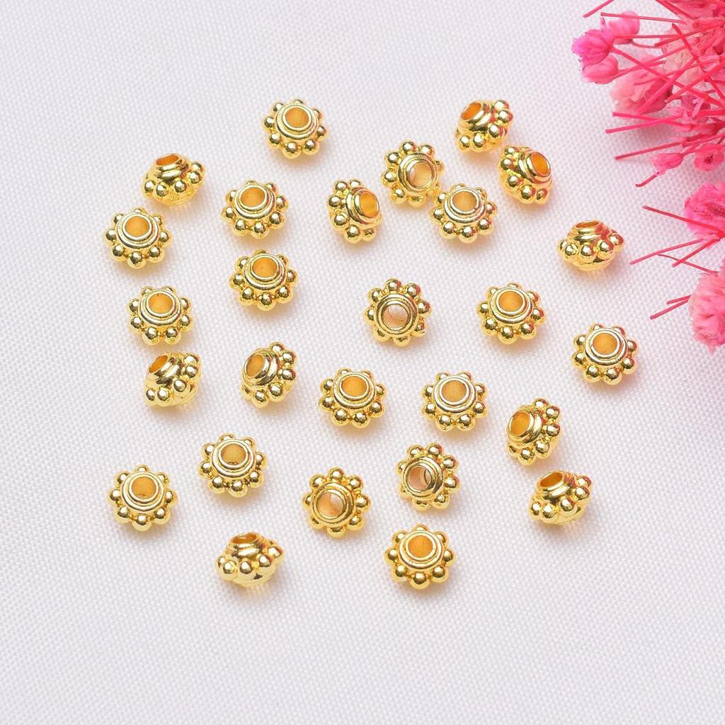 Colorfast 18K Gold Plated Lantern Bead Spacer for DIY Bracelets & Necklaces
