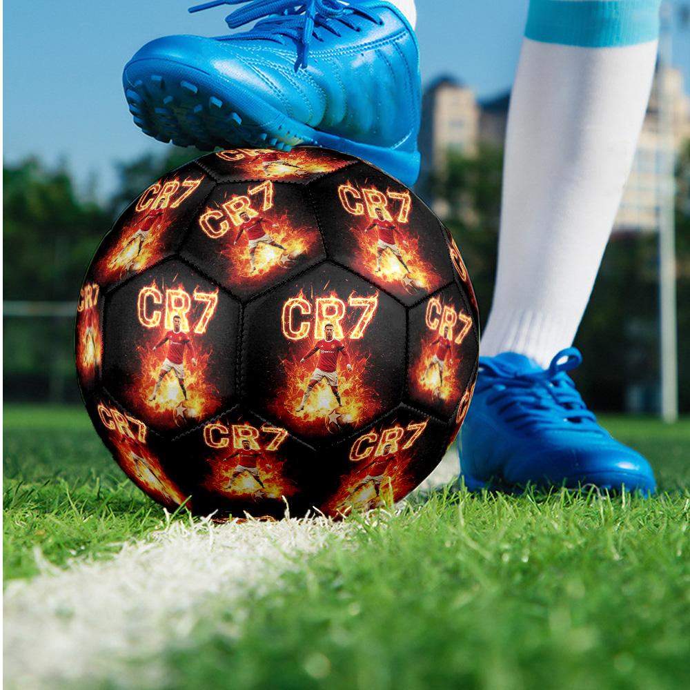 Cristiano Ronaldo Theme Soccer Ball Size 5 Soccer Ball Soft Touch Professional Training Football for Outdoor Sports