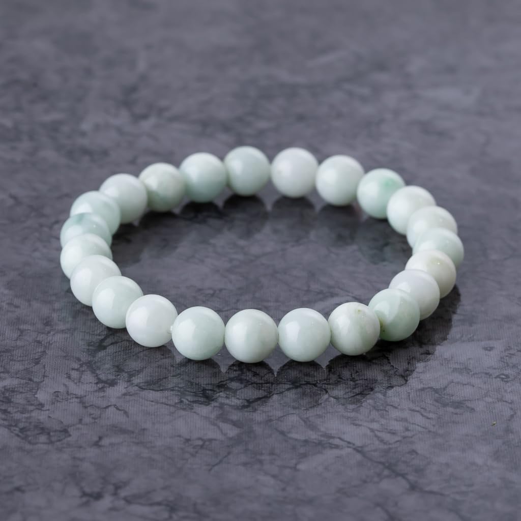 15cm Itoigawa Naturalny Jadeit Blady Japoński Narodowy Jomon Kamień Mocy Warsztat Jadeitu Specjalny Drewno Paulowni Gwarancja Jakości ABR0898 (koraliki 8mm,