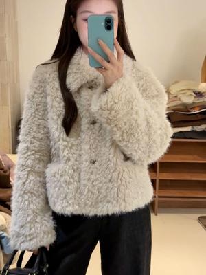 Petite High-End Faux Fur Lambswool Coat - Winter Short Young Style