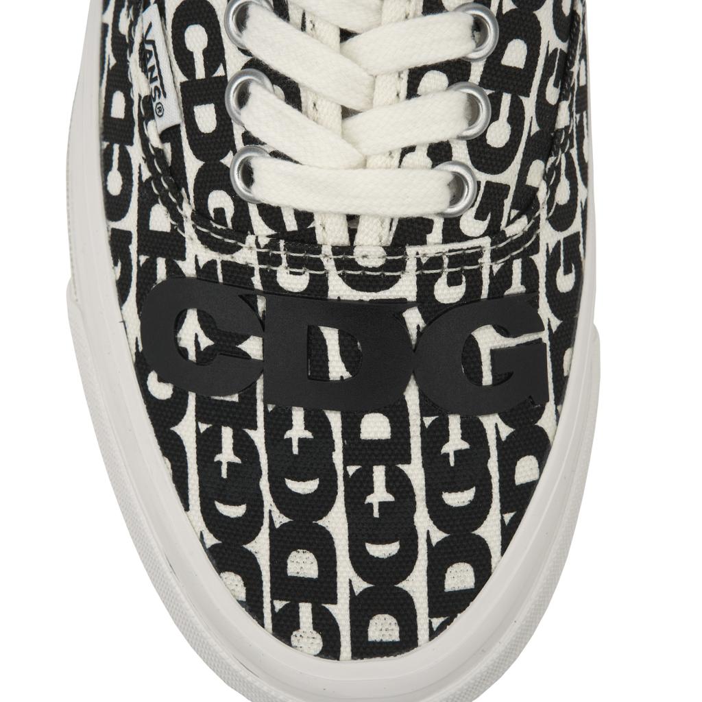 Comme Des Garçons x Vans Authentic 44 Všestranné Pohodlné Odolné Nízké Skate Boty Unisex Tenisky Černá Bílá VN000EEUUY6