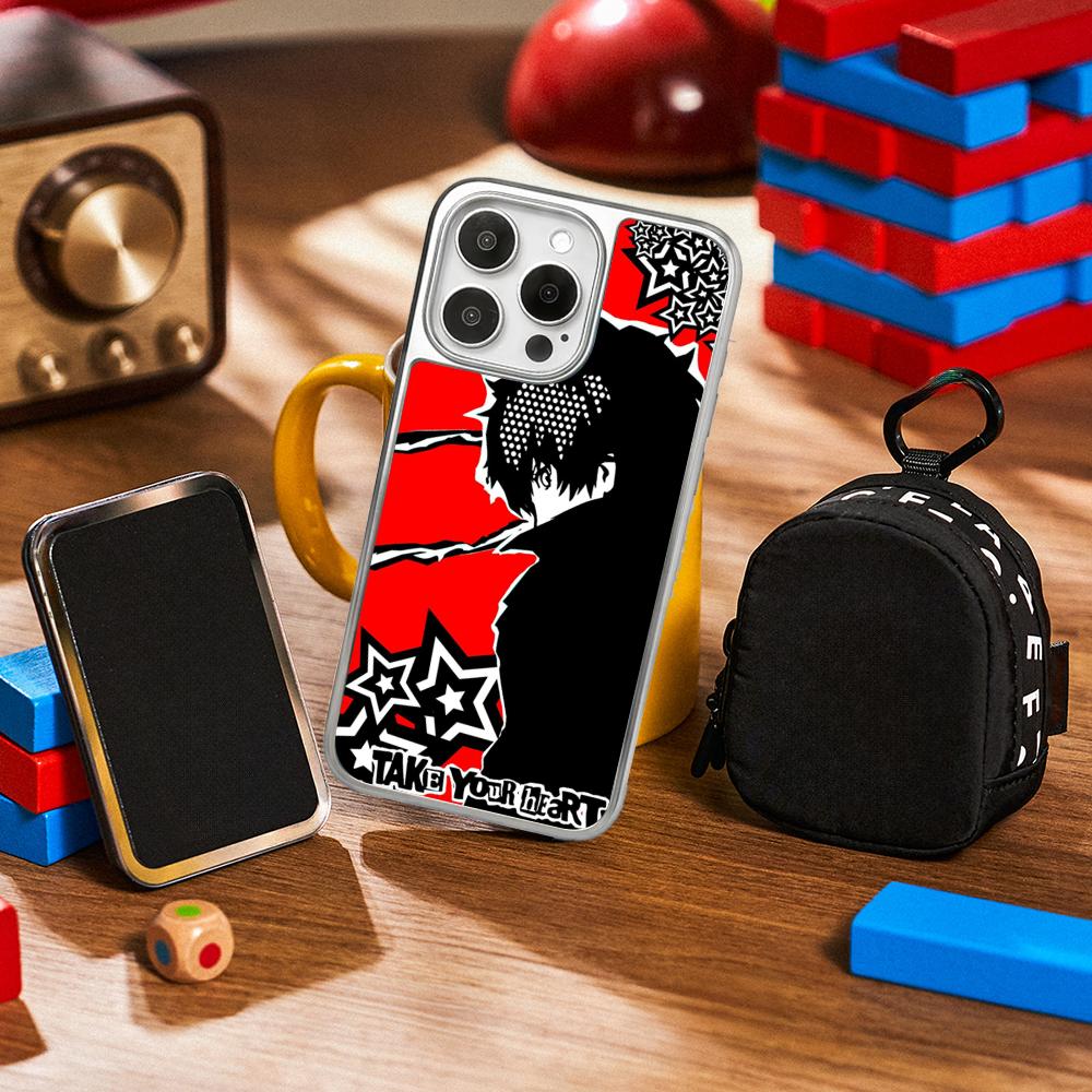 P5 Hot Game Pattern Design Ins Phone Case for iPhone 16 15 14 13 12 11 Pro Max Sheepskin Silver-edged Protective Case