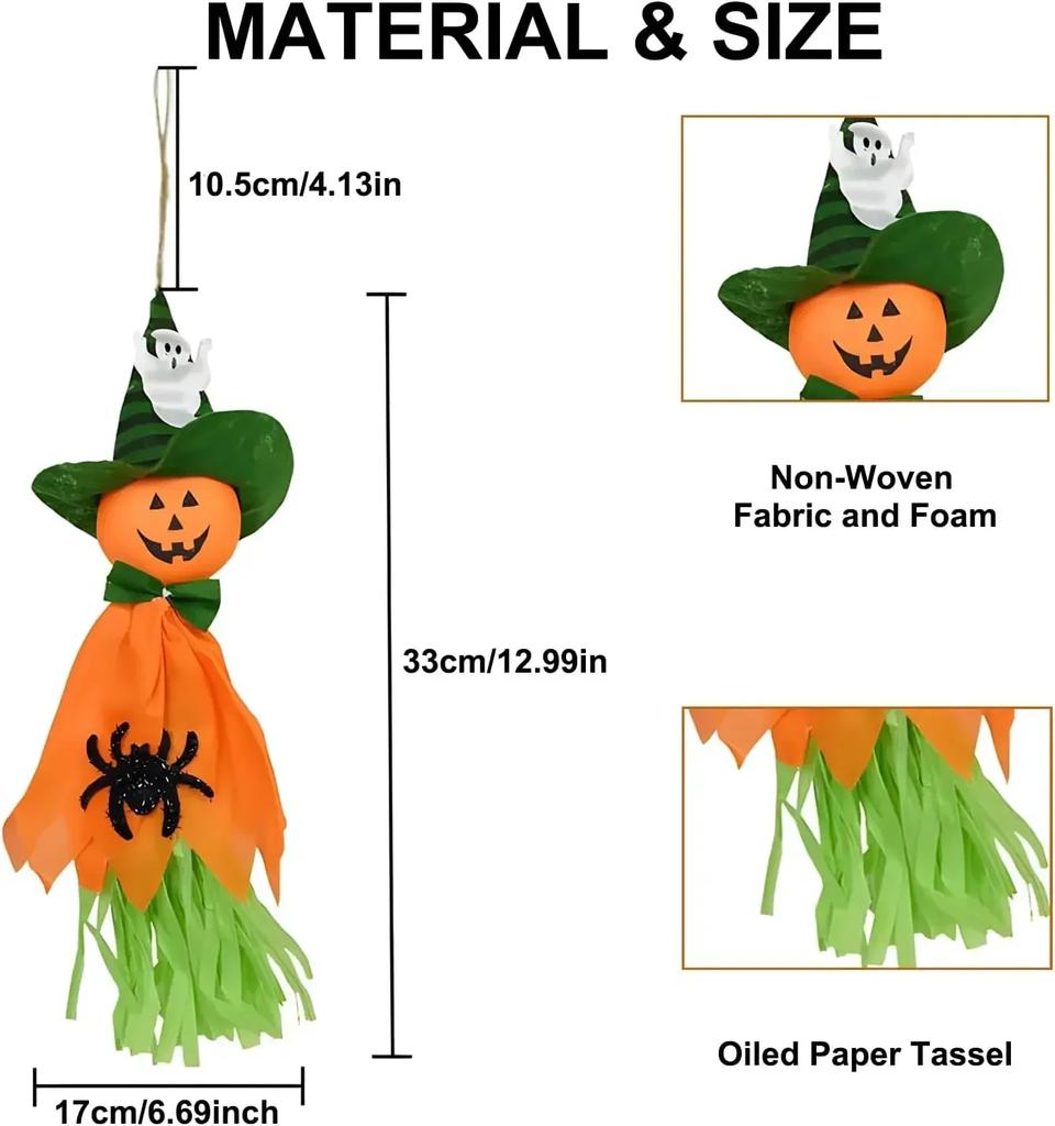 Creepy Hanging Doll Decor Halloween Scarecrow Ornaments Terrifying Ghost Festival Props for Haunted Houses & Outdoor Displays