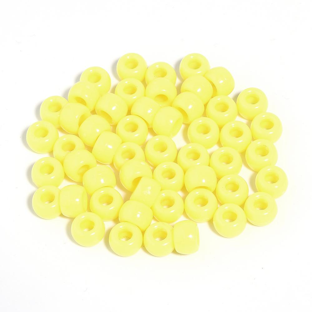200pcs/lot 9mm Mix Color Acrylic Beads 4mm Big Hole Round Loose Beads For Jewelry Making DIY Necklace Bracelet Craft Accessories
