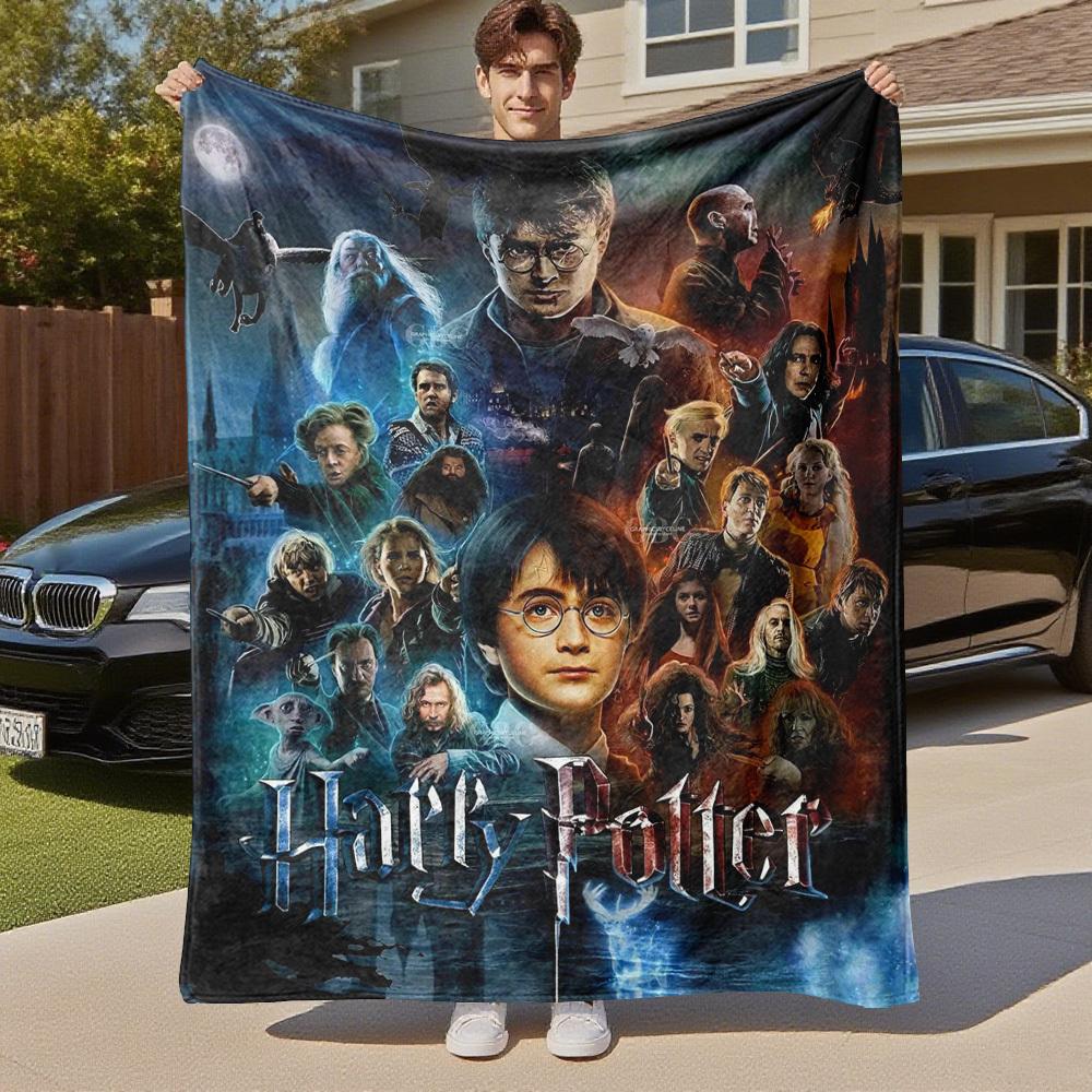 1 szt. Harry Potter, Hogwart, Magiczny Koc Flanelowy Outdoor na Cały Sezon Miękki Ciepły, Wystrój Domu 1031210