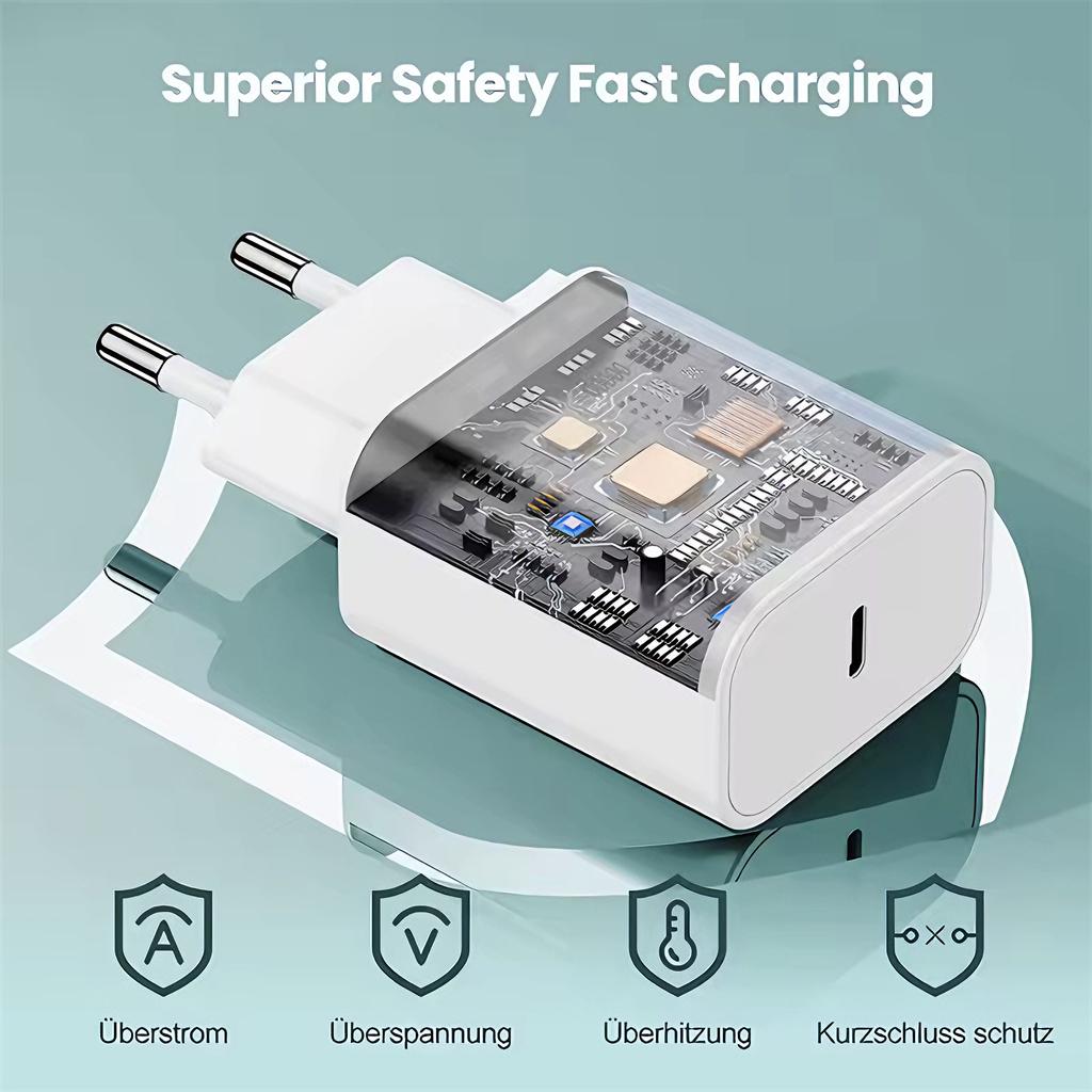 Cargador de Pared Rápido PD 20W UE Para iPhone 11 12 13 Pro XS Max 14 Plus X XR Carga Rápida Cable de Carga USB-C Con Caja al por Menor