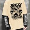 Y2K Hip-Hop Dark Style Print T-Shirt, New Fashion for Spring