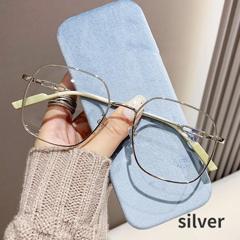 

Винтажные металлические очки в большой оправе с минусом диоптрий, модные прозрачные очки для близорукости, очки по рецепту, очки с синим светом для женщин -1.0