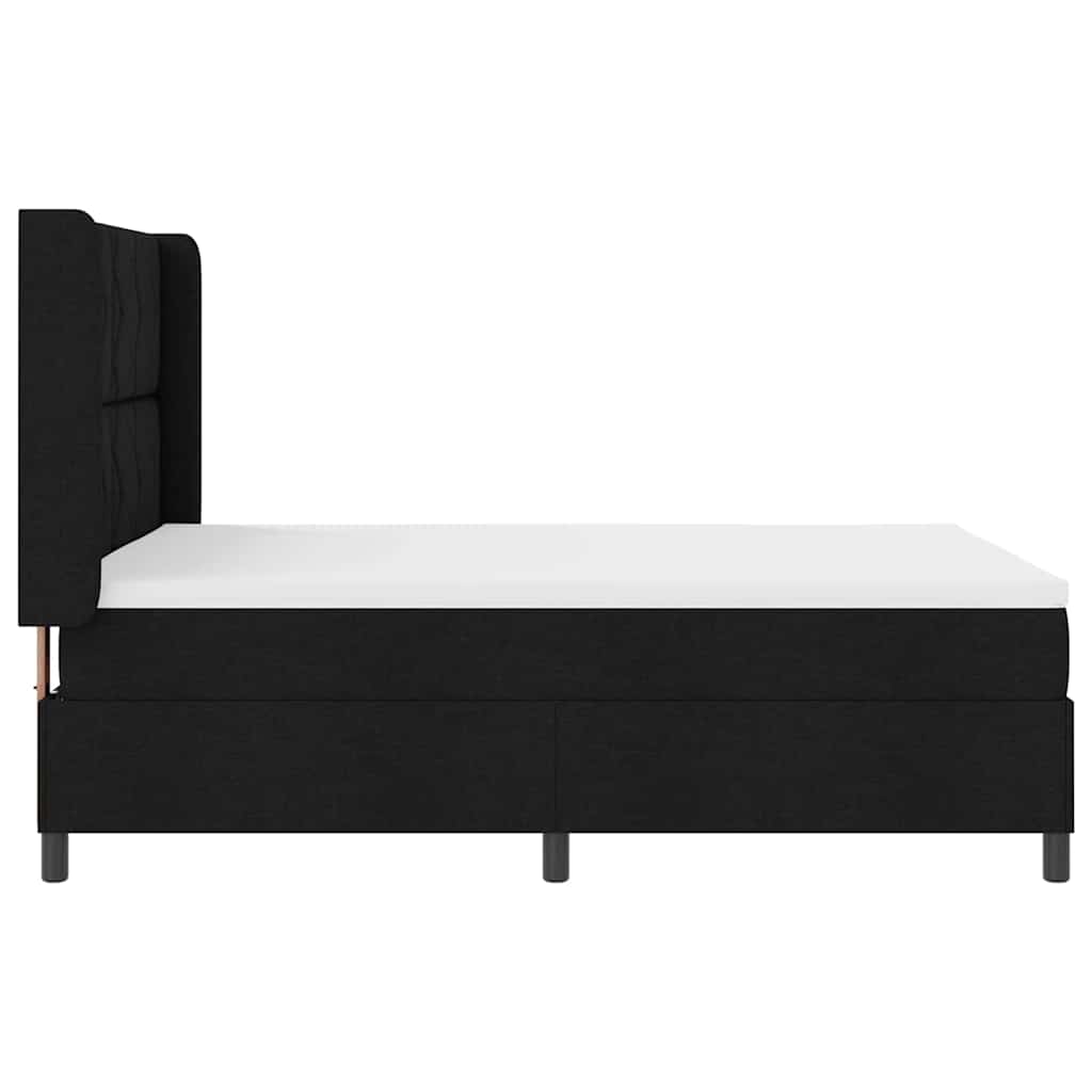 Boxspring Bed with Cushions Black 190 x 140 cm Fabric