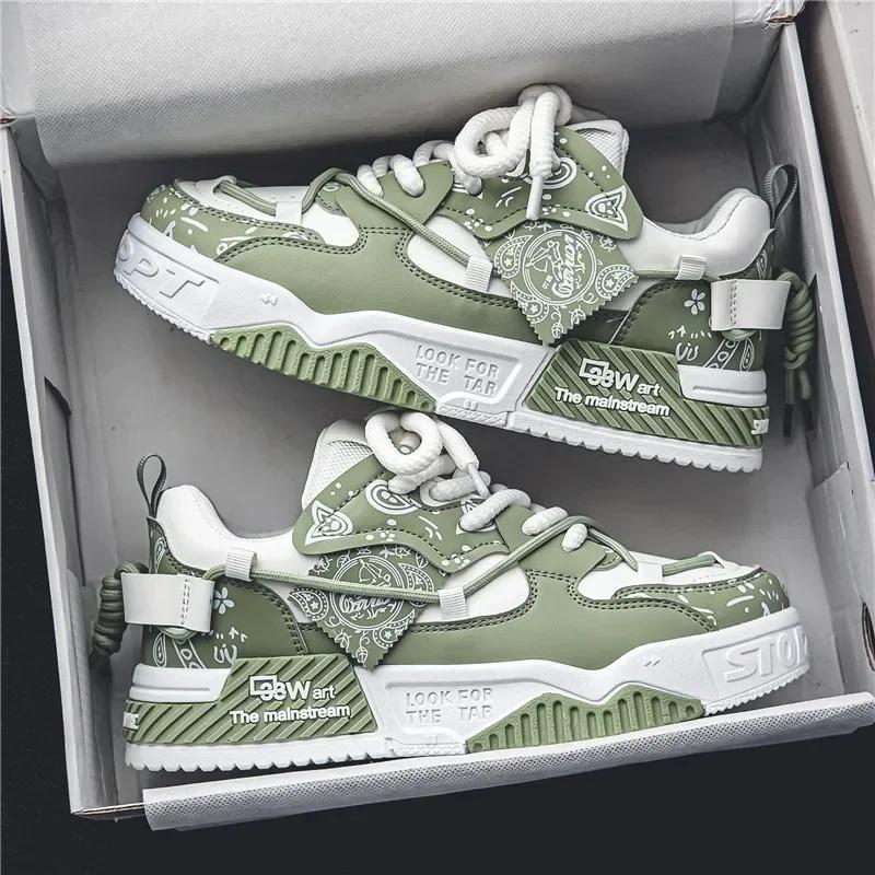 Mode Neue Herbst Herrenschuhe Herren Plateau-Sneakers für Herren 2025 Trenddesign Graffiti Skateboard-Schuhe Patchwork-Sneaker Zapatillas