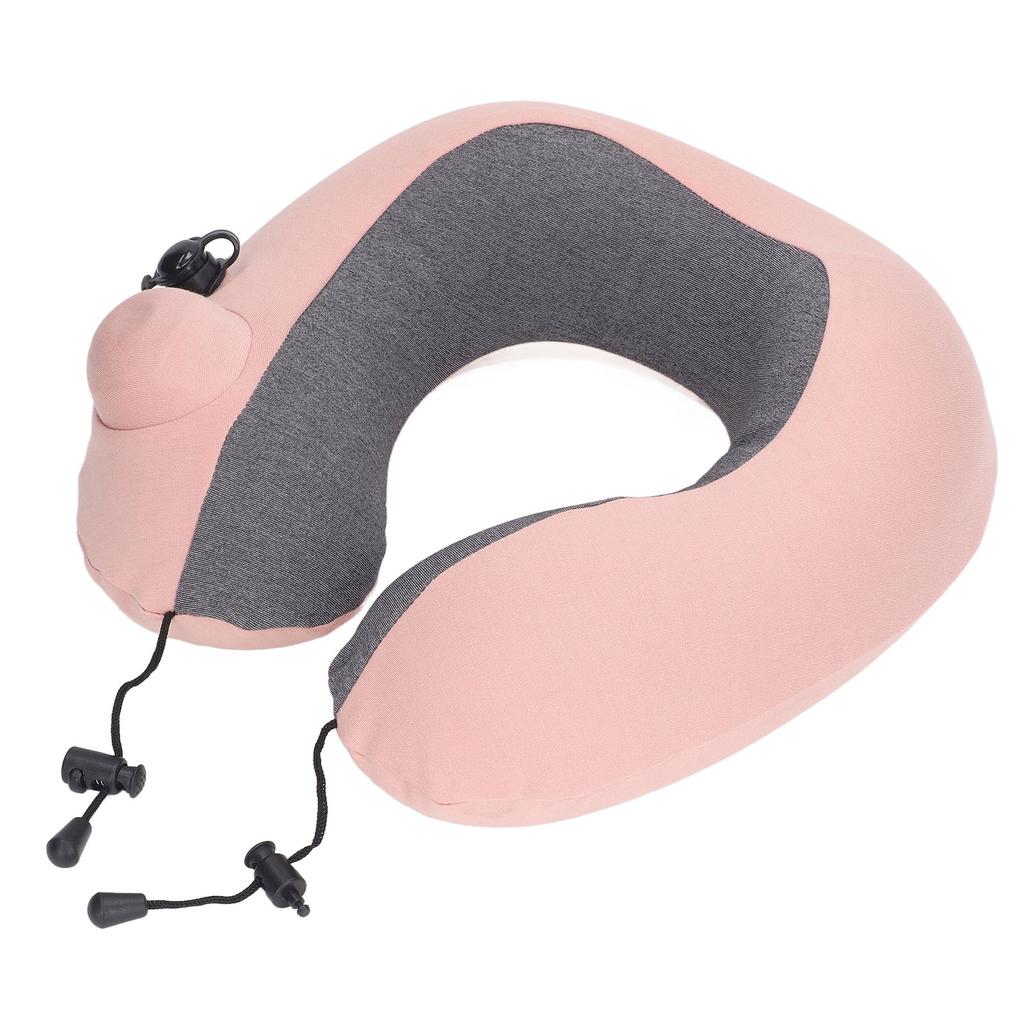 Travel Neck Pillow U Shaped Press Inflatable Head Rest Cushion with Storage Bag for Traveling