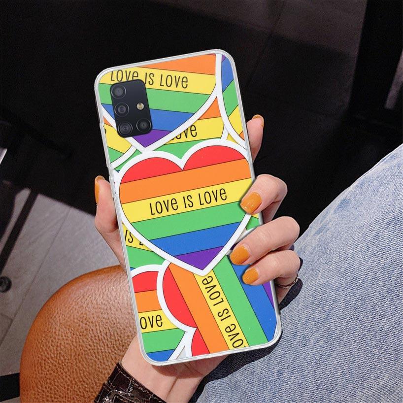 Love Is Love LGBT Rainbow Phone Case For Samsung Galaxy A52 A32 A22 A12 A51 A31 A50S A30S A20S A10S Note 20 Ultra 10 Plus S10 A7