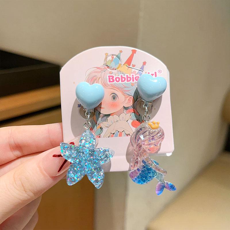 Summer Mermaid Hair Clips & Jewelry Set for Girls – Cute BB Hair Clip with Creative Necklace & Bracelet