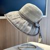 Summer New Hat Women's Sunshade Hollow Beach Bucket Hat Outdoor Travel Bow Sun Hat