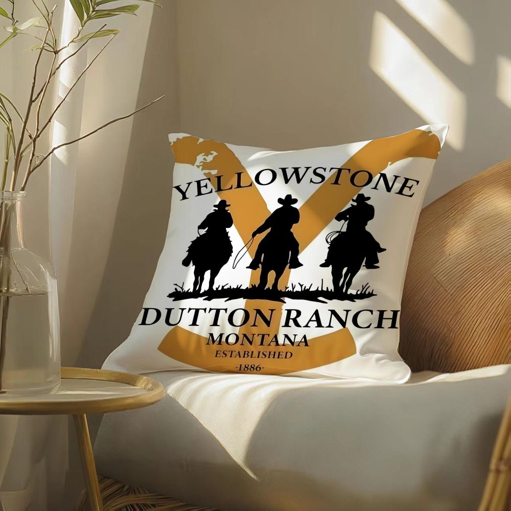Tv Series Y-Yellowstone Pillow Case Pattern Printed Pillowcase For Living Room Sofa Cushion Cover & Bedroom Decor