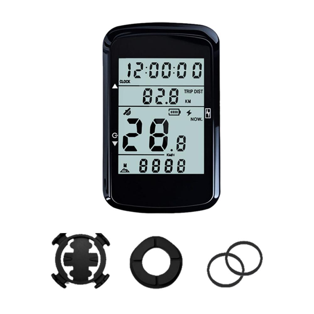 Wireless Bicycle Computer 2.4 Inch Screen GPS Bike Speedometer with Backlight Cycling Odometer Rechargeable for Outdoor Cycling
