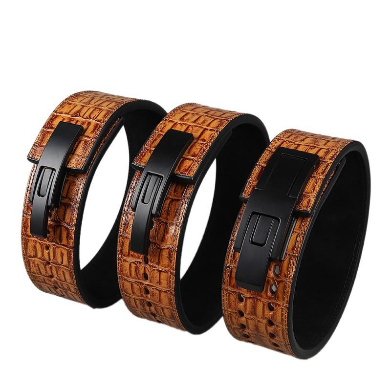 Cowhide Fitness Belt Weight-bearing Squat Hard-lift Training Sports Protective Gear Men Women Adult Strength Weightlifting Single row of brown