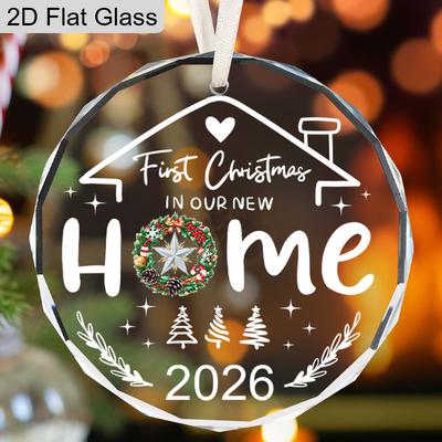 Housewarming Glass Christmas Ornament, New Home Ornament, Christmas Decor, Gifts for New Homeowners, New Home Gift, Festive Decoration Pendants