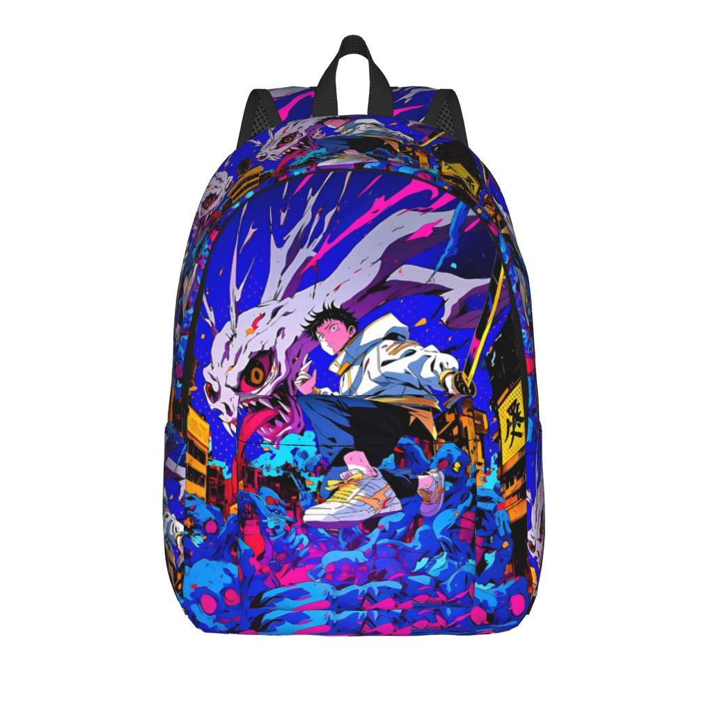 Fashion Jujutsu Kalsen Backpack Mochilas Adjustable Strap For School Sturdy Shoulder Rucksack
