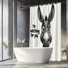 1pc Donkey Country Barn Shower Curtain Polyester Bathroom Decor with Floral Crown Rustic Barn Door 12 Hooks 70X70 Inches