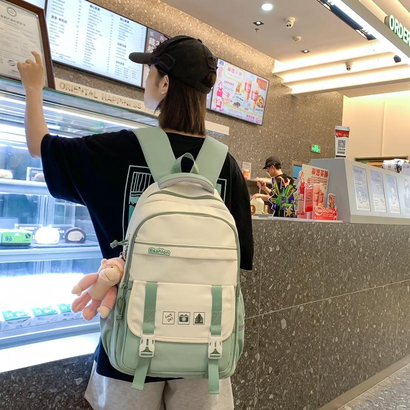 New Schoolbag for Female High School Students Simple Junior High School Students Backpack Lightweight Cute Versatile Large Capacity Student Backpack