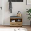 Hallway Bench with Cushion and Shelf Artisan Oak 60 x 38 x 46 cm