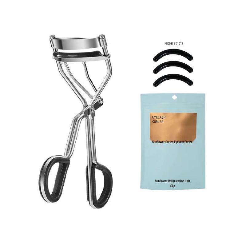 Stainless Steel Eyelash Curler - Natural Sunflower Design, No Pinch