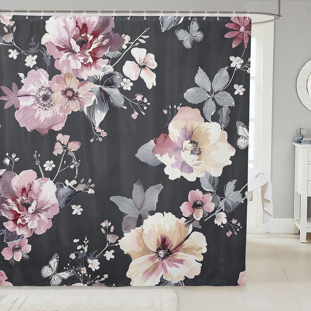 Boys Girls Japanese-Style Shower Curtain Red Cherry Bath Curtain Mount Fuji Bathroom Accessories Teens Bedroom Decor