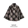 2025 Spring Women's European-American Fashion Plaid Cape Coat
