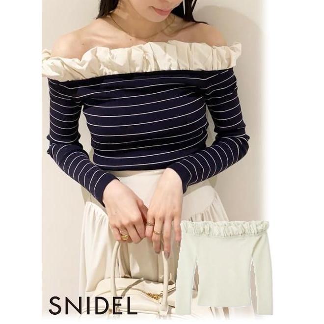 (10% OFF & 300 yen OFF for a limited time) snidel / Snidel Balloon Frill Knit Pullover 26 Spring/Summer SWNT261063
