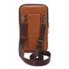 Genuine Leather Crossbody Phone Bag for Men & Women, Compact Shoulder Pouch with Zipper, Card Slots & Snap Pocket, Everyday Travel Wallet