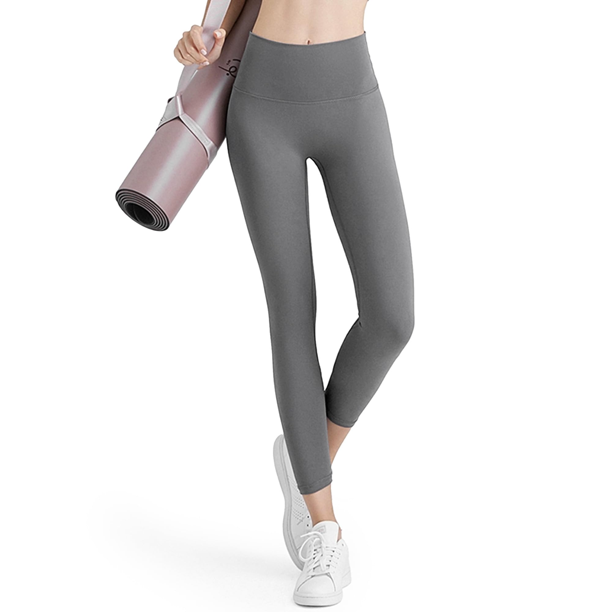 

AULIFLOWER Yoga Sports Tights for Hot and Gym Wear Size Women s Leggings, Sweat-Wicking, Quick-Drying, High-Waisted Yoga, Pilates, (Dark Gray, M)