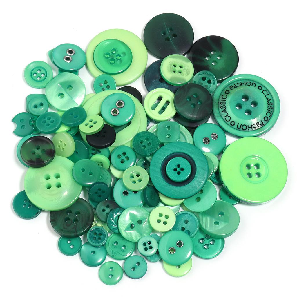 90Pcs/pack Colorful Round Resin Buttons Assorted Sizes Bulk Buttons For Handmade Creative Crafts Sewing Clothing Accessories 50g