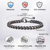 Vnox Vintage Mens Stainless Steel Bracelets Double Layered Round Curb Chain Wristband Oxidized Viking Punk Jewelry