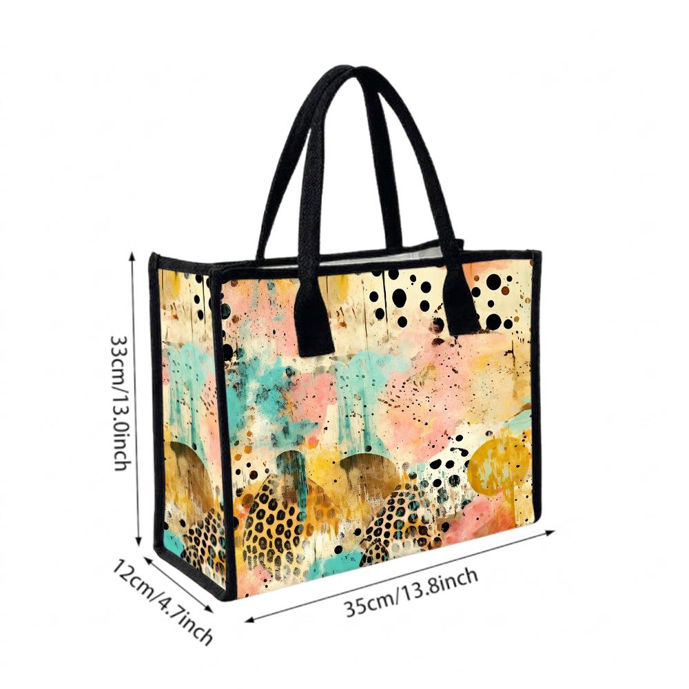 Abstract Art Tote Bag Stylish Large Capacity Casual Shopping Handbag for Daily Use