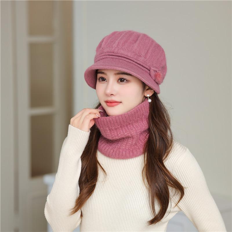 Pletená čepice Dětská králičí kožešina Pletená čepice Fleecová zahuštěná teplá čepice