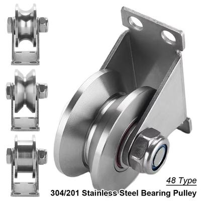 1Pcs Track Wheel Bearing Pulley U/V/H Shaped 304/201 Stainless Steel Sliding Door Rollers Thickened 48 Wheel Rigid Caster