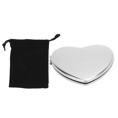 Compact Makeup Mirror Double Sided Stainless Steel Solid Color Drop Resistant Pocket Portable