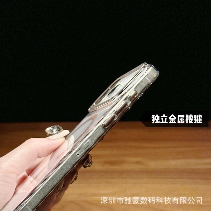 Applicable To Apple 17promax Ice Transparent Magnetic Mobile Phone Case iPhone16 High Transparent Ultra-thin Anti-drop PC Simple Case 15