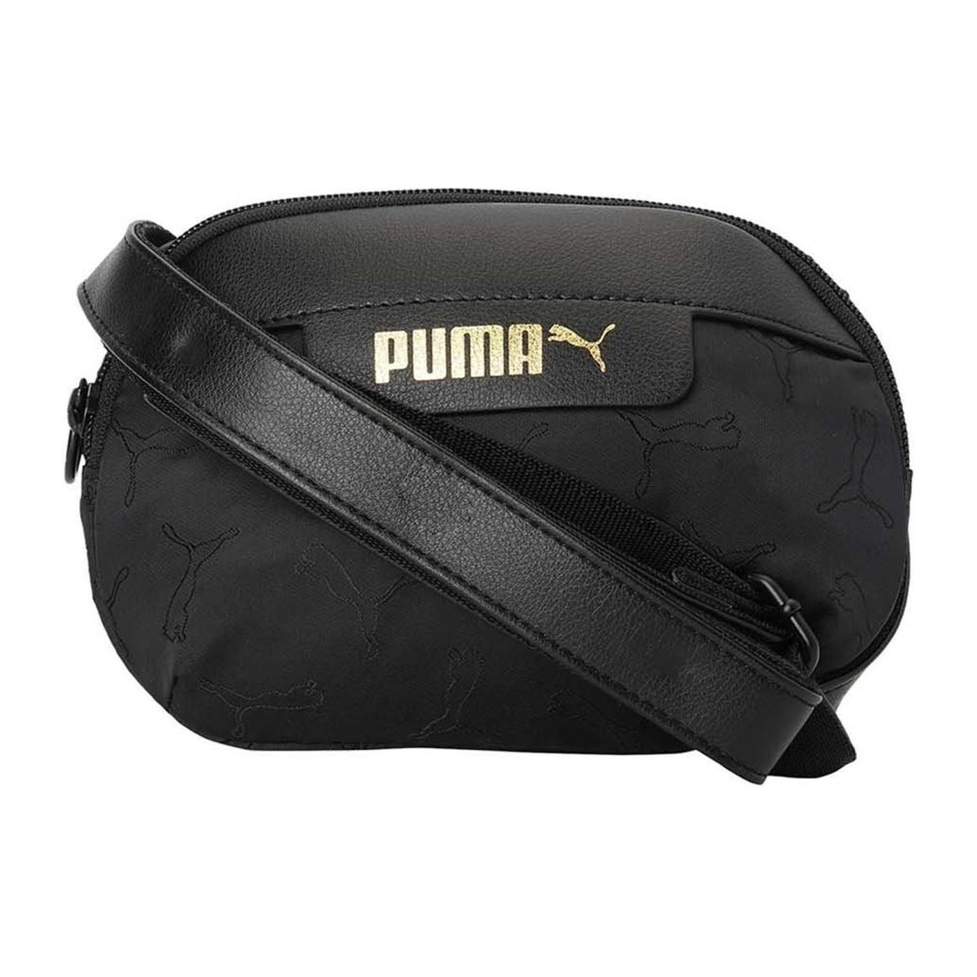 Puma Prime Classics X-Body Bag Dark Pattern Zipper Closure Synthetic Leather Crossbody Shoulder Bag Women bags Black 078112-01 Black 4160₽