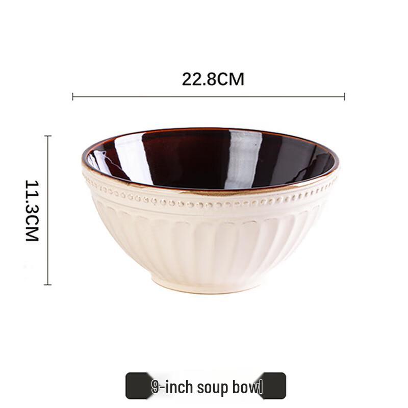 Zhi Shi European Style Embossed Ceramic Dinner Plate