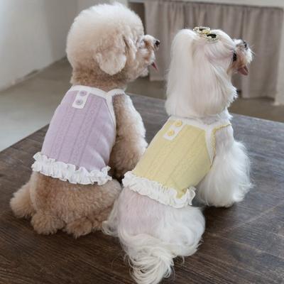 Pet Spring Short Strap Comfortable Breathable Pet Tank Top Teddy Lace Dress Puppy Clothes Dog Dresses for Small Dogs