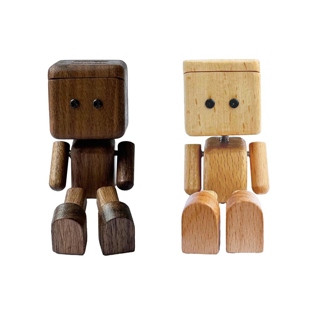Creative Car Dashboard Decor Leg-swinging Robot Wooden Figure Funny Shaking Wooden Man Figurine Aromatherapy Gift