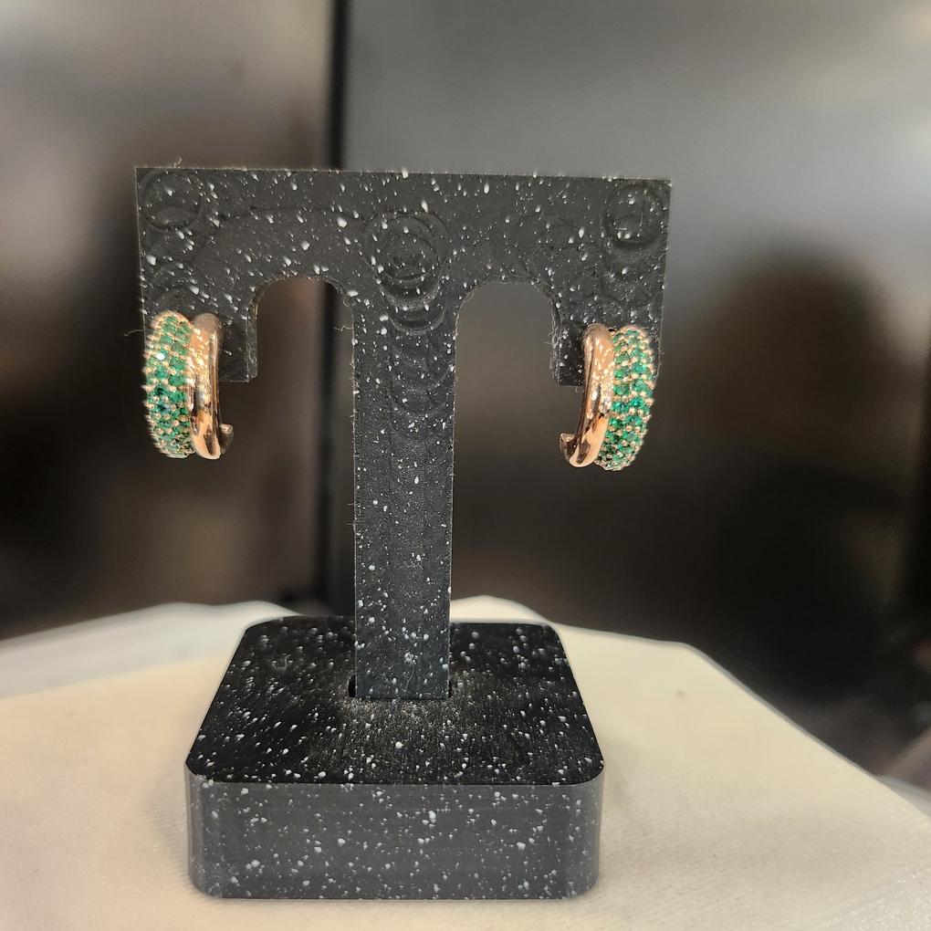 ARTRIA Boucles d'oreilles Tourmaline E Cubique Émeraude asymétriques EGSERKK0003EMF